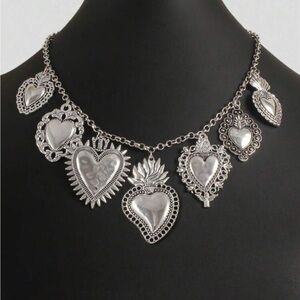 Elegant Silver Heart Charm Necklace